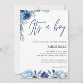 男の子の水彩画ベビーシャワー招待状 招待状 (正面)