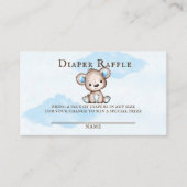 男の子の水色テディベアおむつラッフル 名刺 (正面)