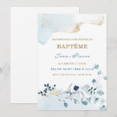 男の子の洗礼への招待状 招待状 (正面/裏面)