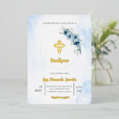 男の子の洗礼への招待状 箔招待状 (立ち正面)