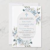 男の子の洗礼スペイン語招待状 招待状 (正面)