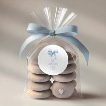 男の子の洗礼感謝ステッカー – 青いリボン