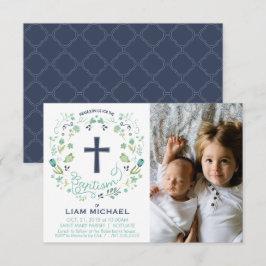 男の子の洗礼招待状 - カスタム写真カード 招待状