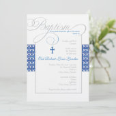 男の子の洗礼招待状  |  ネイビー 招待状 (スタンド正面)