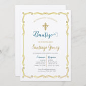 男の子の洗礼招待状 招待状 (正面/裏面)