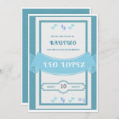 男の子の洗礼招待状 招待状 (正面/裏面)