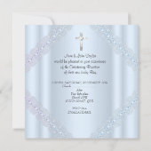 男の子の洗礼 青い王子様の十字架 2 招待状 (裏面)