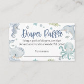 男の子の海おむつラッフルカードの下 エンクロージャーカード (正面)