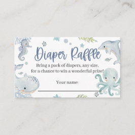 男の子の海おむつラッフルカードの下 エンクロージャーカード