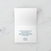 男の子の海の世界のお祝い ベイビーシャワー サンキューカード (内部)