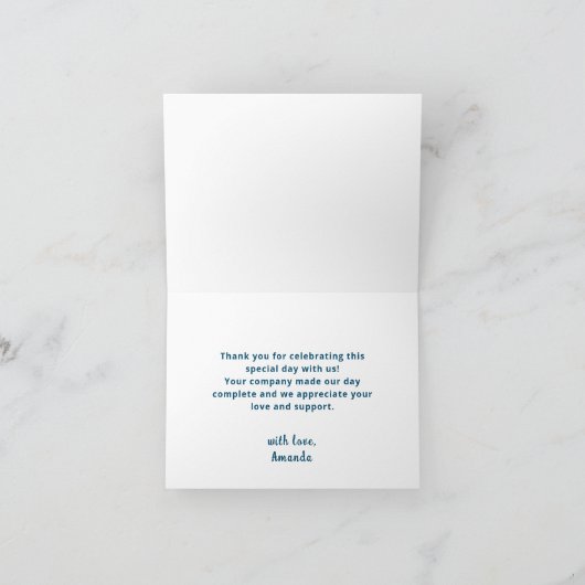 男の子の海の世界のお祝い ベイビーシャワー サンキューカード (内部)