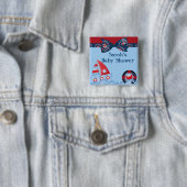 男の子の海洋生物のベビーシャワー 缶バッジ (インサイチュ)