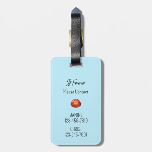 男の子の消防車の学校バッグまたは荷物タグ ラゲッジタグ (裏面縦)