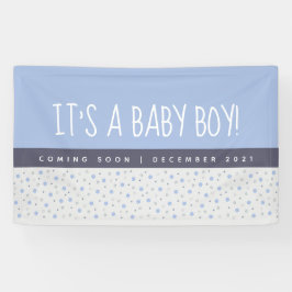 男の子の淡い青のベビー、性別表現  横断幕