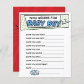 男の子の漫画本スーパーヒーローシャワー願いベビー (正面/裏面)