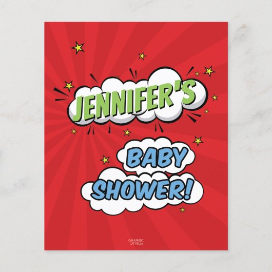 男の子の漫画本スーパーヒーローシャワー願いベビー (裏面)