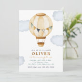 男の子の熱気球誕生日招待状 招待状 (スタンド正面)