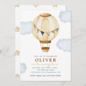 男の子の熱気球誕生日招待状 招待状 (正面/裏面)