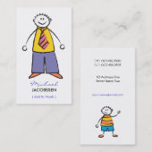 男の子の父を呼び出す漫画 コーリングカード (正面/裏面)