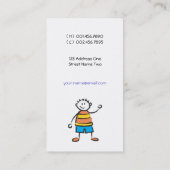 男の子の父を呼び出す漫画 コーリングカード (裏面)