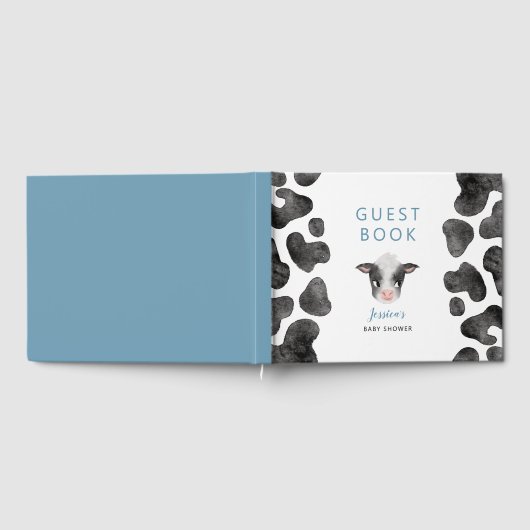 男の子の牛の赤ちゃんシャワー ゲストブック (全面)