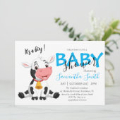 男の子の牛の赤ちゃんシャワー 案内状 (スタンド正面)