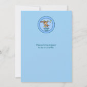 男の子の猿のベビーシャワーの招待状　青　MM2 招待状 (裏面)