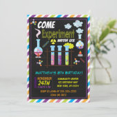 男の子の理科の誕生日パーティーの招待状 招待状 (スタンド正面)