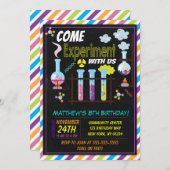 男の子の理科の誕生日パーティーの招待状 招待状 (正面/裏面)