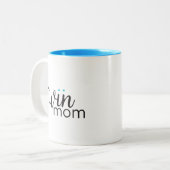 男の子の男の子の双生児のお母さんのマグ ツートーンマグカップ (正面左)