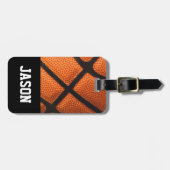 男の子の男らしいバスケットボールのカスタムな荷物のラベル ラゲッジタグ (正面横)