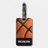 男の子の男らしいバスケットボールのカスタムな荷物のラベル ラゲッジタグ (裏面縦)