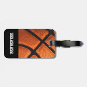 男の子の男らしいバスケットボールのカスタムな荷物のラベル ラゲッジタグ (裏面横)
