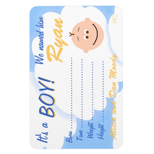 男の子の発表のマグカスタマイズンだ マグネット (縦)