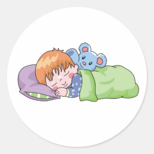 男の子の眠り ラウンドシール
