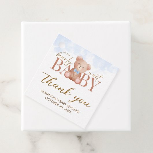 男の子の私たちは赤ちゃんのシャワー広場を待つことができる フェイバータグ (インサイチュ)