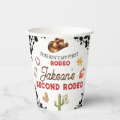 男の子の私の2番目のロデオカウボーイ2番目の誕生日 紙コップ (正面)