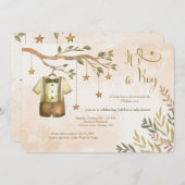 男の子の秋のベビーシャワー招待状 招待状 (正面/裏面)