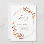 男の子の秋緑の幾何学的な赤ちゃんシャワー 招待状 (正面)