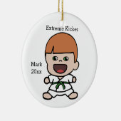 男の子の空手のクリスマスのオーナメント セラミックオーナメント (右)