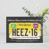 男の子の第16誕生日のニュージャージー免許証の招待状 招待状 (スタンド正面)