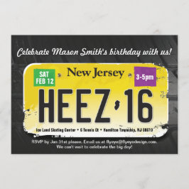 男の子の第16誕生日のニュージャージー免許証の招待状 招待状