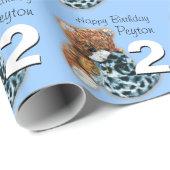 男の子の第2誕生日のテディー・ベアのパターン（の模様が）あるな覆いをからかいます ラッピングペーパー (ロールコーナー)