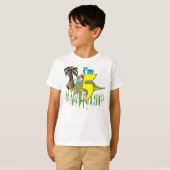 男の子の第5誕生日の恐竜 Tシャツ (正面フル)