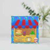 男の子の第6カラフルな誕生日のパーティの招待状 招待状 (スタンド正面)