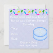 男の子の第6カラフルな誕生日のパーティの招待状 招待状 (裏面)