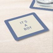 男の子の紙のコースターミニマルだ スクエアペーパーコースター (アングル)