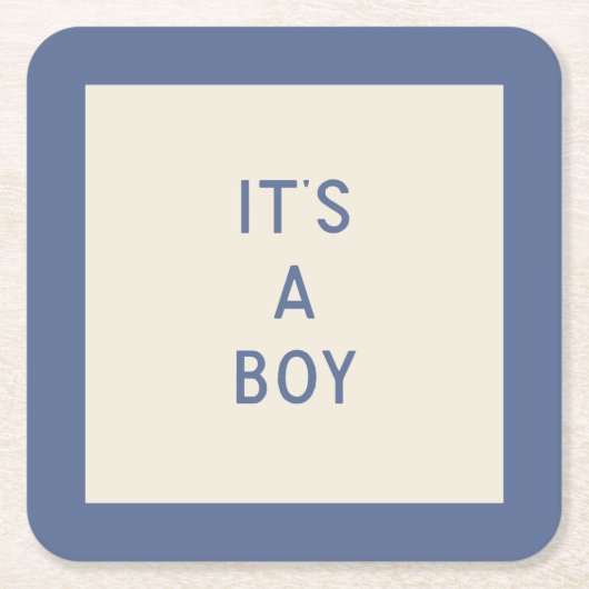 男の子の紙のコースターミニマルだ スクエアペーパーコースター (正面)