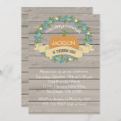 男の子の素朴なカボチャ第1誕生日のパーティの招待状 招待状 (正面/裏面)