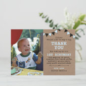 男の子の素朴な誕生日のサンキューカード サンキューカード (スタンド正面)
